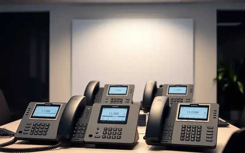 Modern business phone systems on office desk