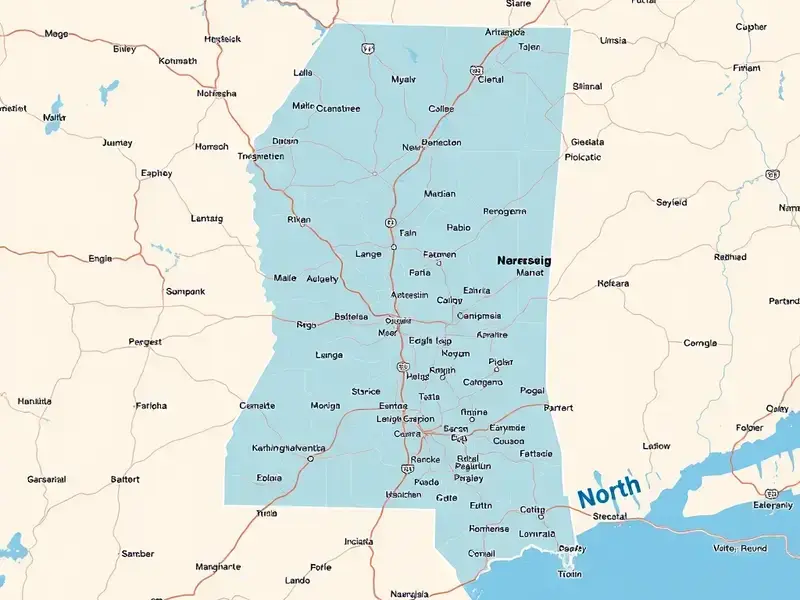 North Mississippi service area map