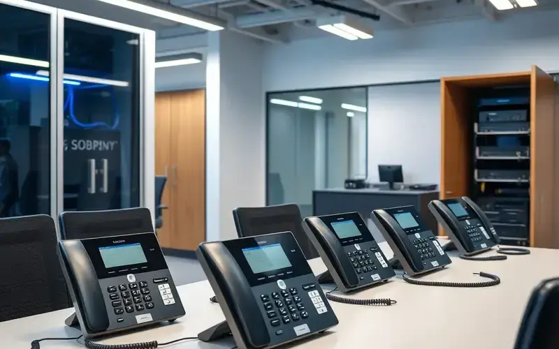 Modern VoIP phone system installation
